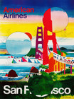 San Francisco American Airlines 1971 Vintage Travel Poster Art Print