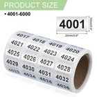 Consecutive Number Stickers  4001-6000 Inventory Label Numbers  Silver