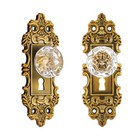 Vintage Crystal Glass Door Knobs 2 Pack - Antique Brass Decorative Pulls  5 5  H