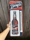 Vintage 1950s Og Barq s Root Beer Soda Pop Metal Thermometer 25    Sign Donasco