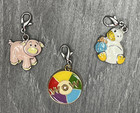 Ganz Webkinz Charms Pig Wow Duck Enamel Metal Clip - Lot Of 3