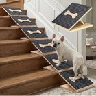 6 Pack Foldable Dog Stairs For Bed Couch  Wooden Pet Ramp Steps Adjustable 100lb