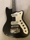 Vintage Silvertone Bobkat Guitar Black As Is With No Case   mojo Machine 