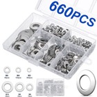 304 Stainless Steel Washers Flat Washer Assortment Value Kit 660 Pieces Usa