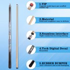 Canadian Maple Pool Cue Stick  Stainless Steel 5 16  X 18 Joint  58 Inch 13mm   