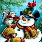 Diy Cozy Snowman Diamond Painting Art Kit  5d Full Drill Round30 35cm Us Seller