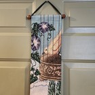 Cat Tapestry Vintage Wall Hanging Bird In Cage Bell Pull Long Haired Floral 41 