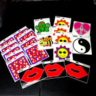 Vintage 90s Sticker Lot 20 Pcs Love Make Peace Not War Bees Lips Flowers Sun 