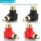Warmstor Rca Male To Female Adapter Right Angle 4-pack  M f 4-pack