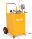 20 Gallon Gas Fuel Diesel Caddy Transfer Tank Container W  Rotary Pump And Wheel