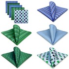 5 Pcs Assorted Mens Silk Pocket Squares Handkerchiefs Set Lot Wedding Formal