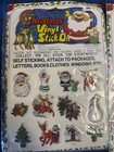 Vintage Nos Sealed Lot Of 2 Christmas Puffy Stickers Packages  Santa  Snowman Et