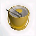 Vintage Mcm Ice Bucket Georges Briard 3qt Yellow White Retro Barware