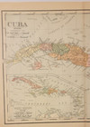 Antique Detailed Color Lithographed Map Cuba Rand Mcnally 1895