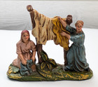 Vtg Fontanini Style Paper Mache Nativity Villagers Figurine Made In Italy  chip 
