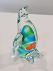 Murano Art Glass Penguin Turquoise Blue Green 4          free Shipping      
