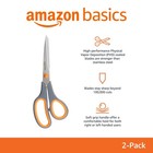 Amazon Basics Multipurpose Stainless Steel Scissors 2-pack  Green And Grey