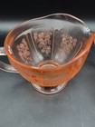 Vintage Sharon Cabbage Rose Pink Depression Glass Cream And Sugar Set
