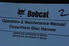 Bobcat 3 Three Point Disc Harrow Owner Operator Operation Maintenance Manual 3 