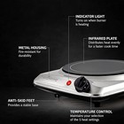 Ovente Electric Glass Infrared Burner 7 Inch Single Hot Plate Silver Bgi101s
