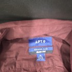 Apt  9 Premier Flex Slim Fit Dress Shirt Burgundy Xl Solid Button Front
