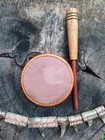 3 5  Red Slate Over Glass In Chakte Viga Pot W  Bloodwood Striker
