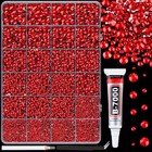 Red Resin Rhinestones 25000pcs 2-6mm Mixed Flatback Gems For Crafts