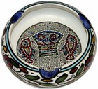 Holy Land Market Ceramic Round Ashtray With Fish And Loaves - Tabgha Or Miracle