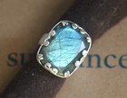 Sundance Catalog Brushed Sterling Silver Love Of Labradorite Ring Sz 5 Nib  148