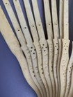 Antique Striated Organic Hand Fan Frame 1880s Carved pierced-parts restoration