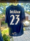 Adidas Real Madrid David Beckham  23 Blue Soccer Jersey Shirt Men s Xl