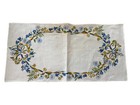 Vtg Swedish Woven Linen Napkin Set Of 6- Froso Handtryck- Blue Floral Cottage