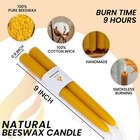 16 Pcs Natural Beeswax Taper Candles 9 Inch