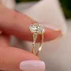 Solid 14k Yellow Gold Moissanite Solitaire Engagement Ring 2 20 Ct Oval Cut Vvs1