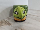 Vtg Green Turtle Pottery Planter Hand Painted Decor Trinket Holder