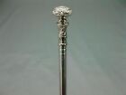 Stainless Steel Walking Hiking Stick Cane Silver Noble Luxury Vintage Handmade