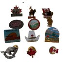 Vtg Canadian Flag Canada Maple Leaf Jasper Calgary Lapel Pins - Lot Of 12