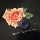 Vintage Art Glass Iridescent Swirl Feather Pulled Perfume Bottle 1990 s