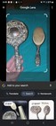Antique Sterling Silver Floral  Vanity Set Mirror And Brush