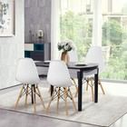 Set Of 4 Mid Century Modern Dsw Dining Side Chair Wood Legs Home Office White