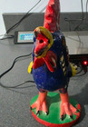 Vintage Folk Art Rooster Hand Carved Hand Painted Wood Chicken Figurine 14 Oz