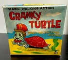 Vintage Wind Up Tin Toy Turtle Litho Graphics Mikuni Made In Japan Original Box