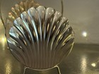 Vtg Leonard Silverplate Footed Biscuit Cracker Holder Basket Shells Filigree