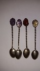 Lot Of 4-tumbled Stone Demitasse Sterling Silver Spoons Brasil Twisted Stem 