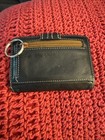Fossil Small    what Vintage Are You    Black Leather Wallet Key Chain Zipper Pull