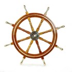 Large Boat Steering Helm 42  Wood Ship Wheel Nautical Captain Wall Navy Decor