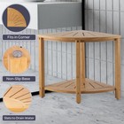 Corner Shower Bench Bamboo Shower Stool Shower Foot Rest Bathroom Storage