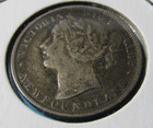 1865 Newfoundland Silver 20 Cent Piece Km 4 925   101 - Vf 