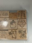 Vintage Lot Of 26 Stampin Up Wood Mounted Rubber Stamps Christmas And Others