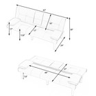 Futon Sofa Bed Faux Leather Couch Convertible Recliner Cup Holders Living Room